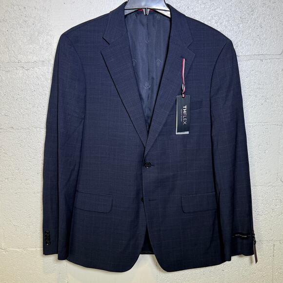 Tommy Hilfiger Men's Modern-Fit Stretch Wool Blend Suit Jacket Blue 42R $450